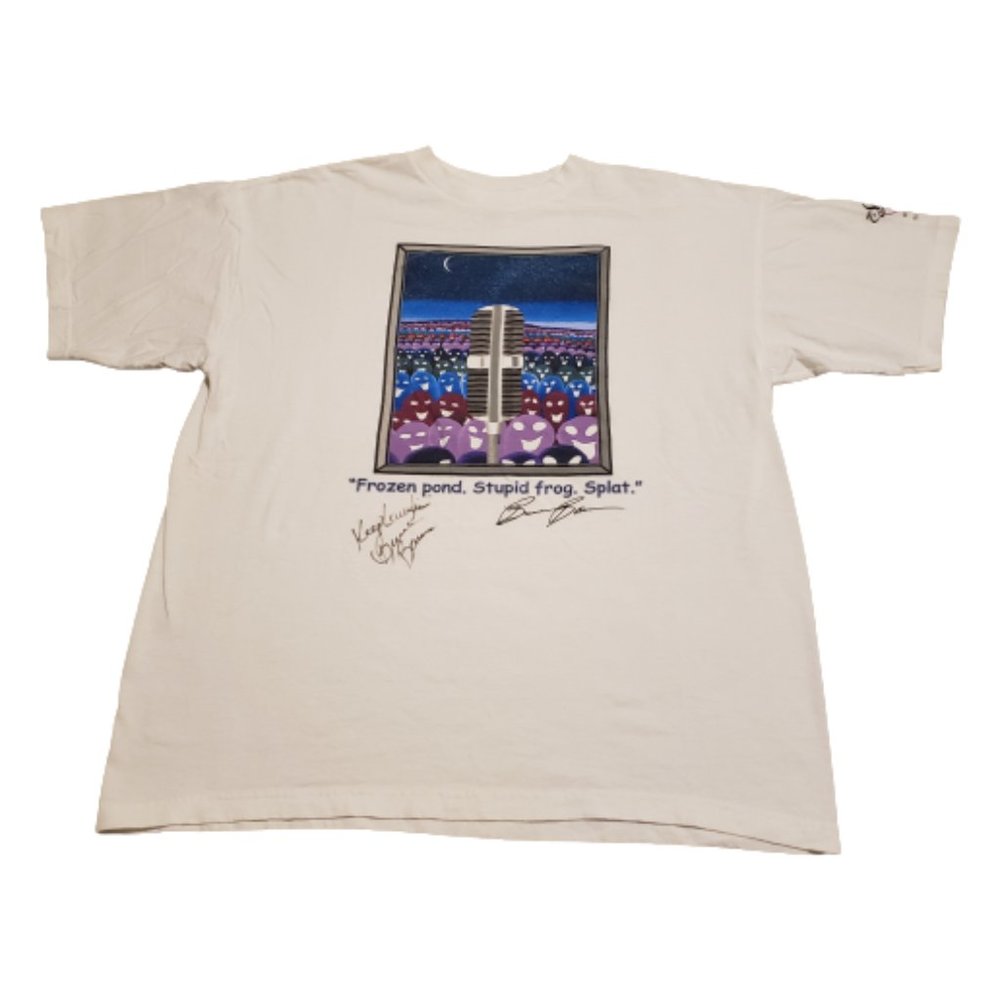 Cronies Bruce Baum S/S T-Shirt Tee White / Multi Men's XL Made in USA Signed